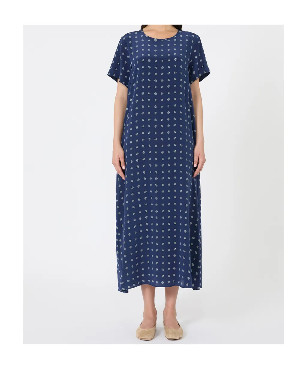 Printed Silk T-Shirt Dress