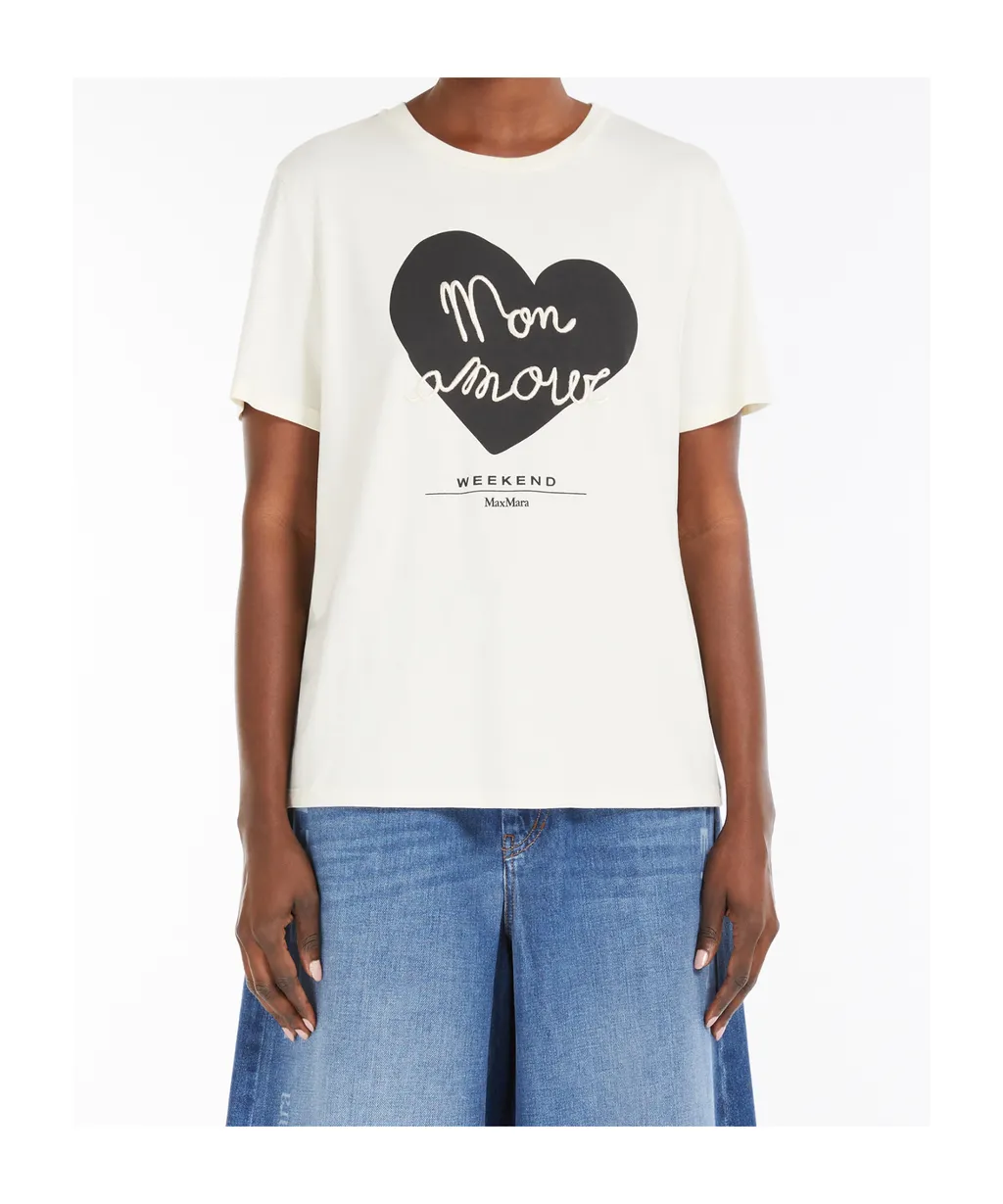 Heart Patterned Crewneck T-Shirt
