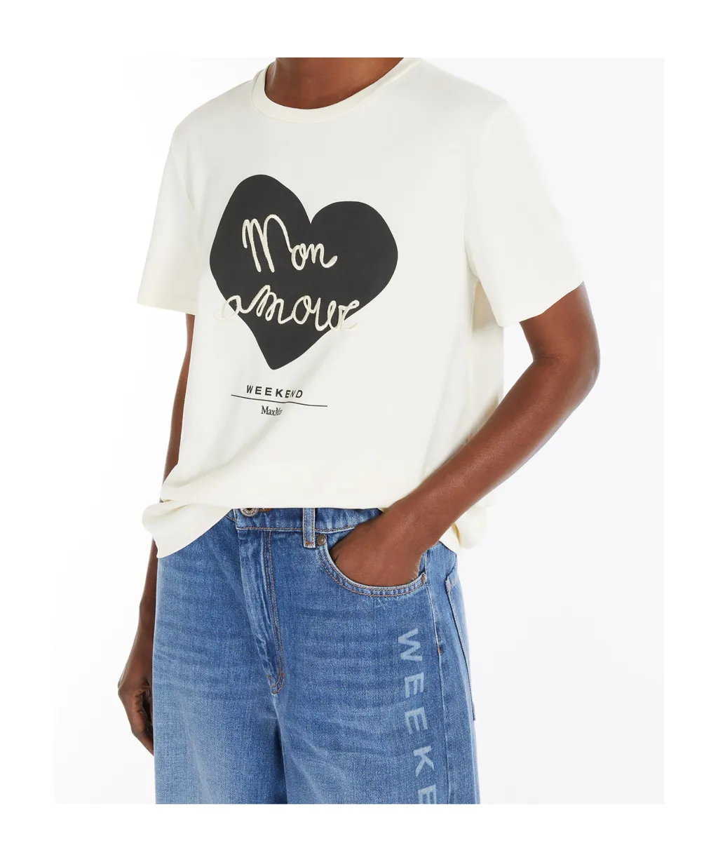 Heart Patterned Crewneck T-Shirt