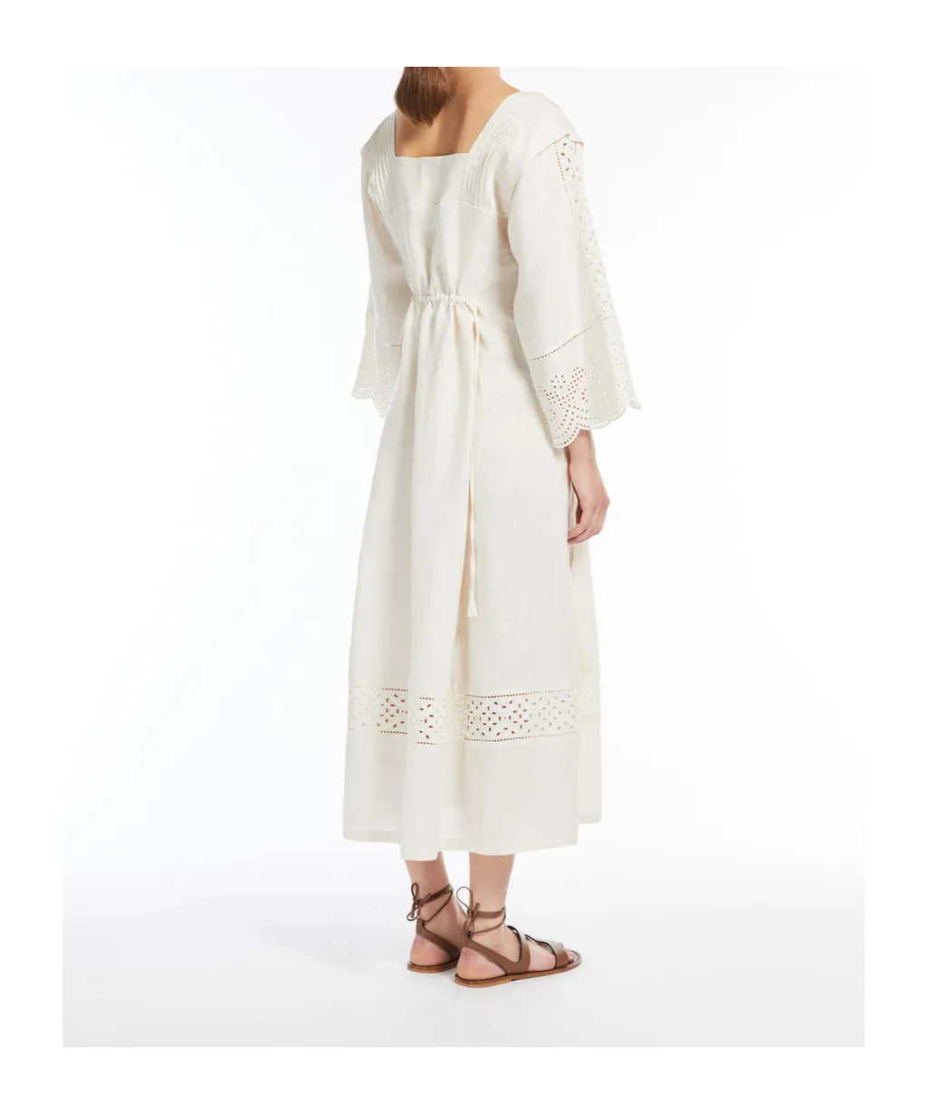 Feminine Dress In Linen Canvas