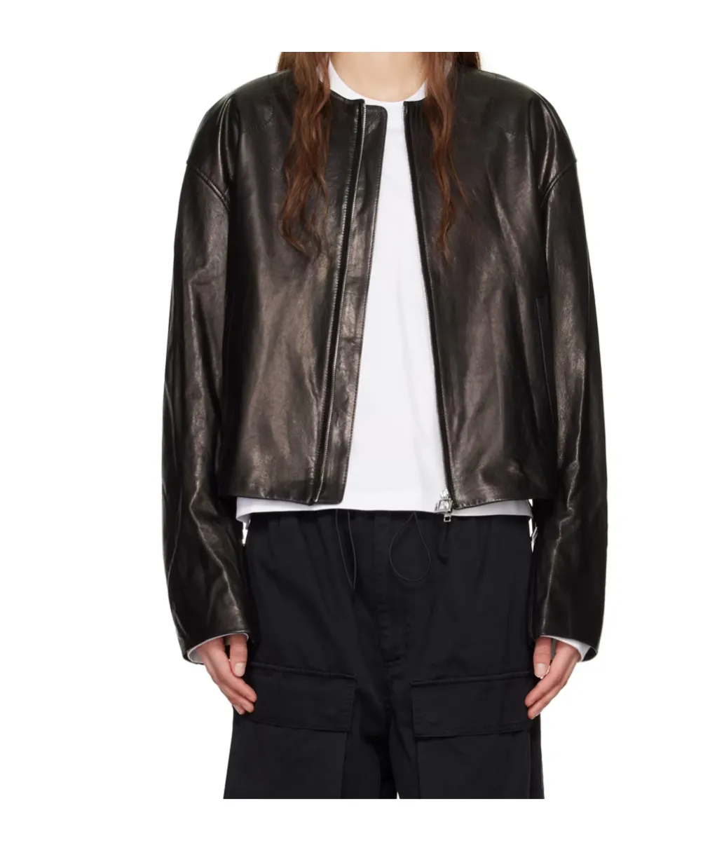 Zippered Leather Jacket