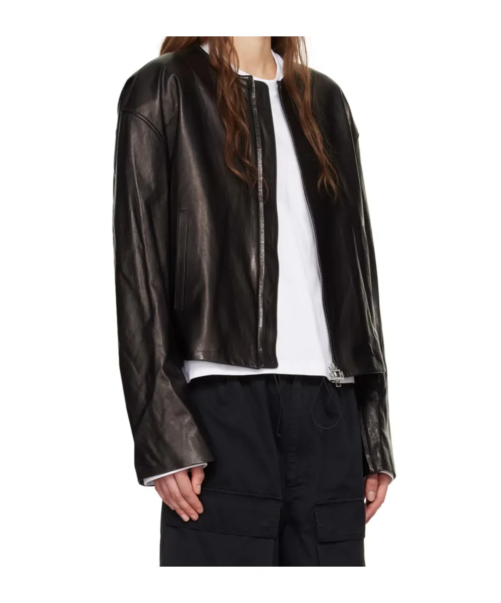 Zippered Leather Jacket