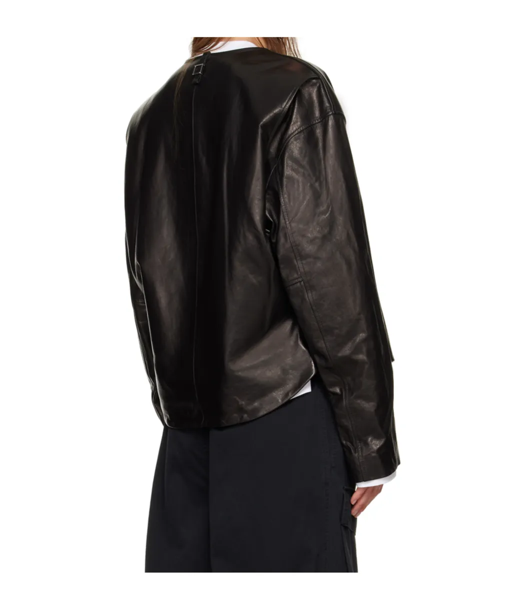 Zippered Leather Jacket