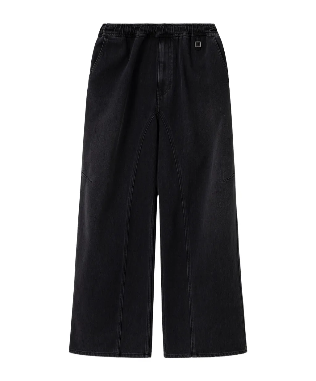 Wide Banding Denim Pants