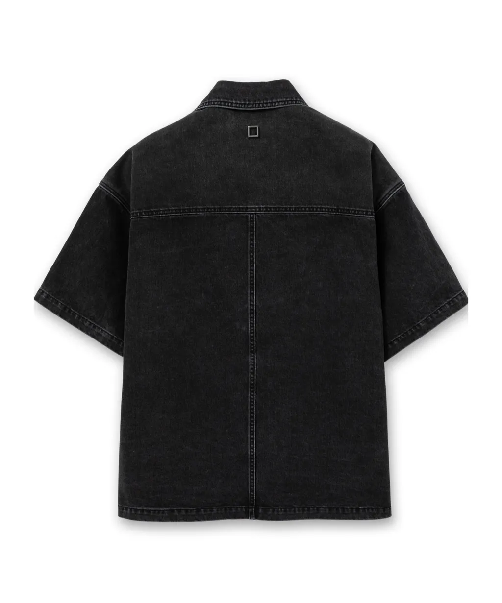 Short-Sleeved Denim Shirt