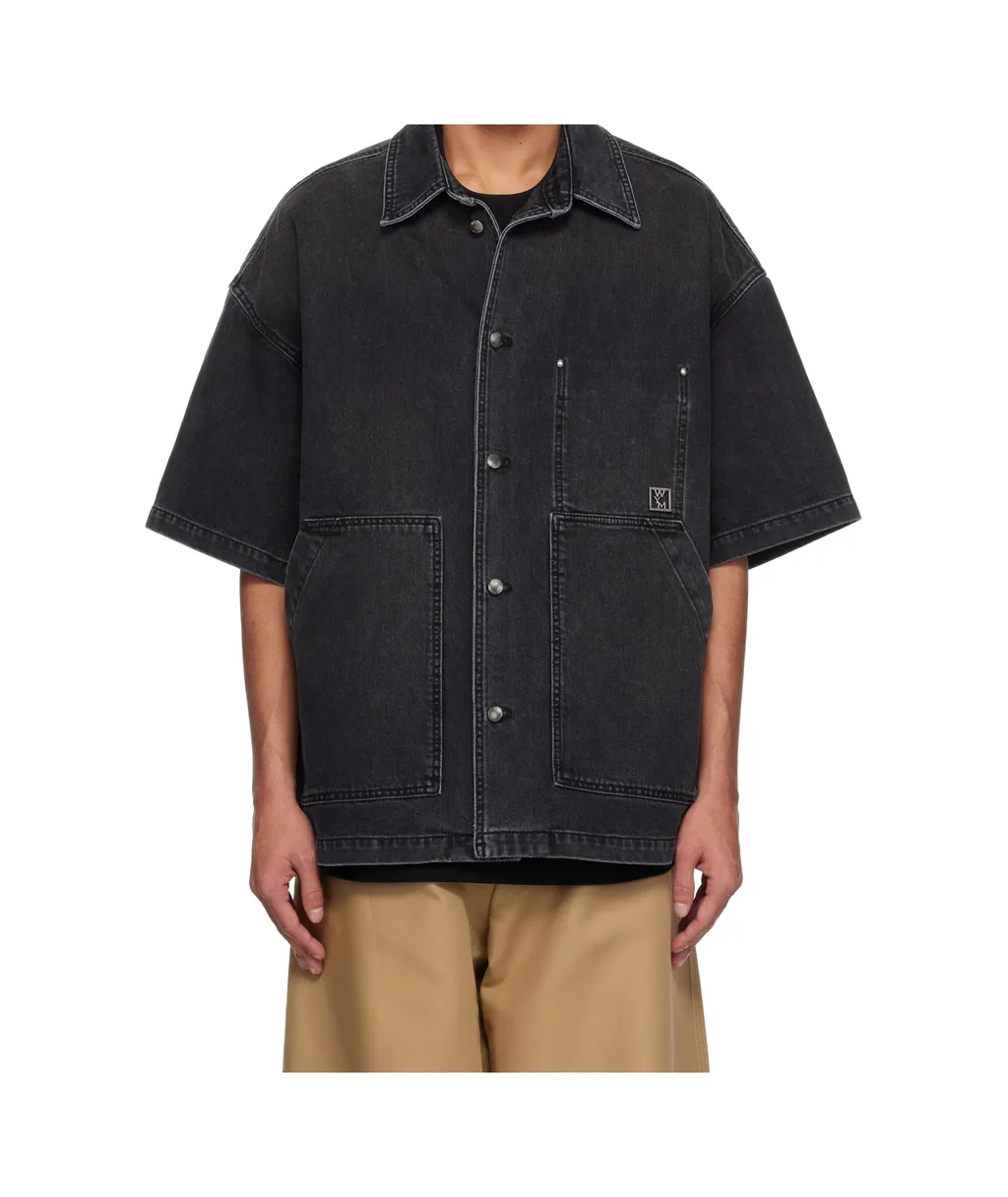 Short-Sleeved Denim Shirt
