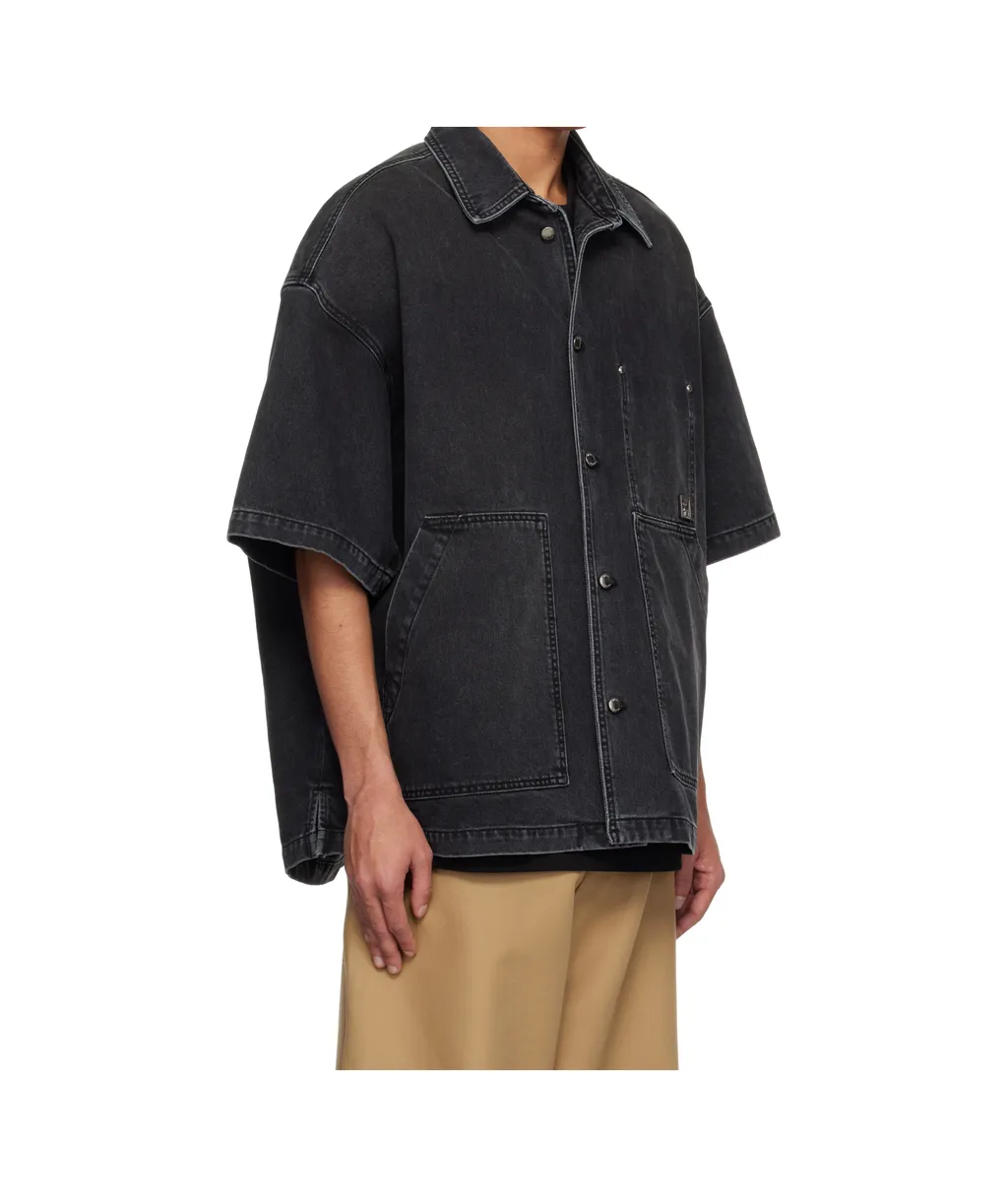 Short-Sleeved Denim Shirt