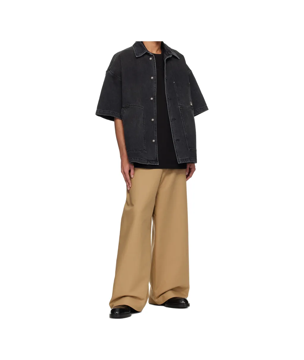 Short-Sleeved Denim Shirt