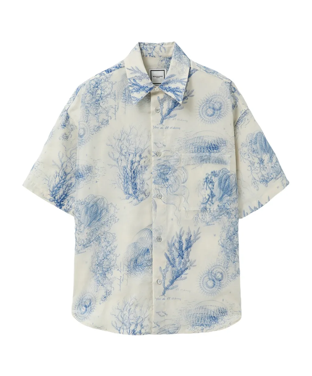 Out-Of-Focus Print Cotton Shirt