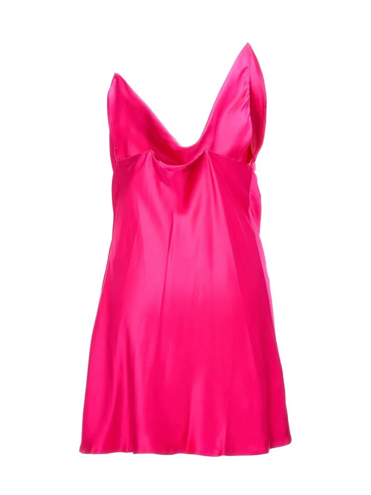 Draped Slip Satin Dress