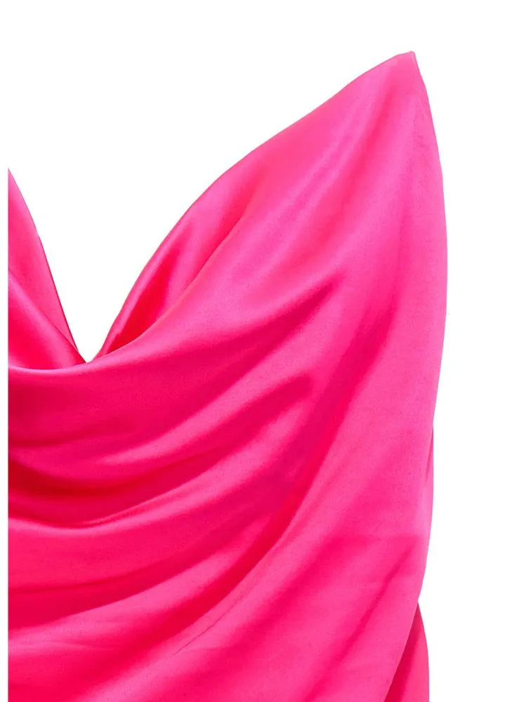Draped Slip Satin Dress