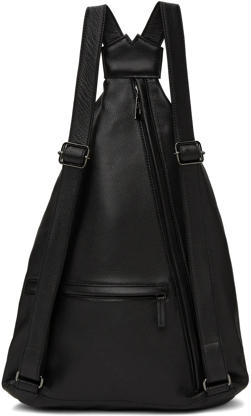Logo-Embossed Leather Backpack
