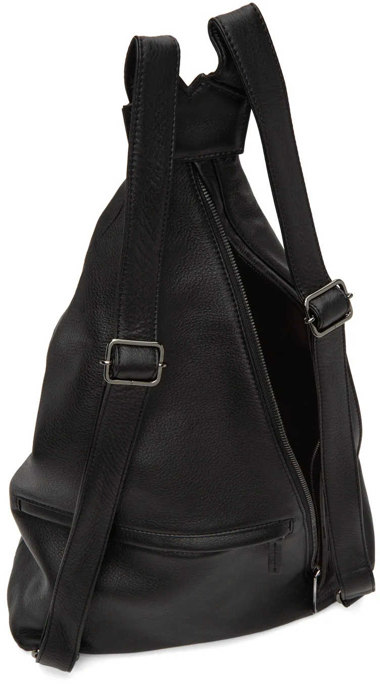 Logo-Embossed Leather Backpack