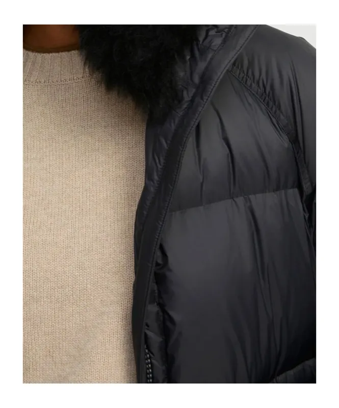 Lambshearling-Hooded Down Jacket