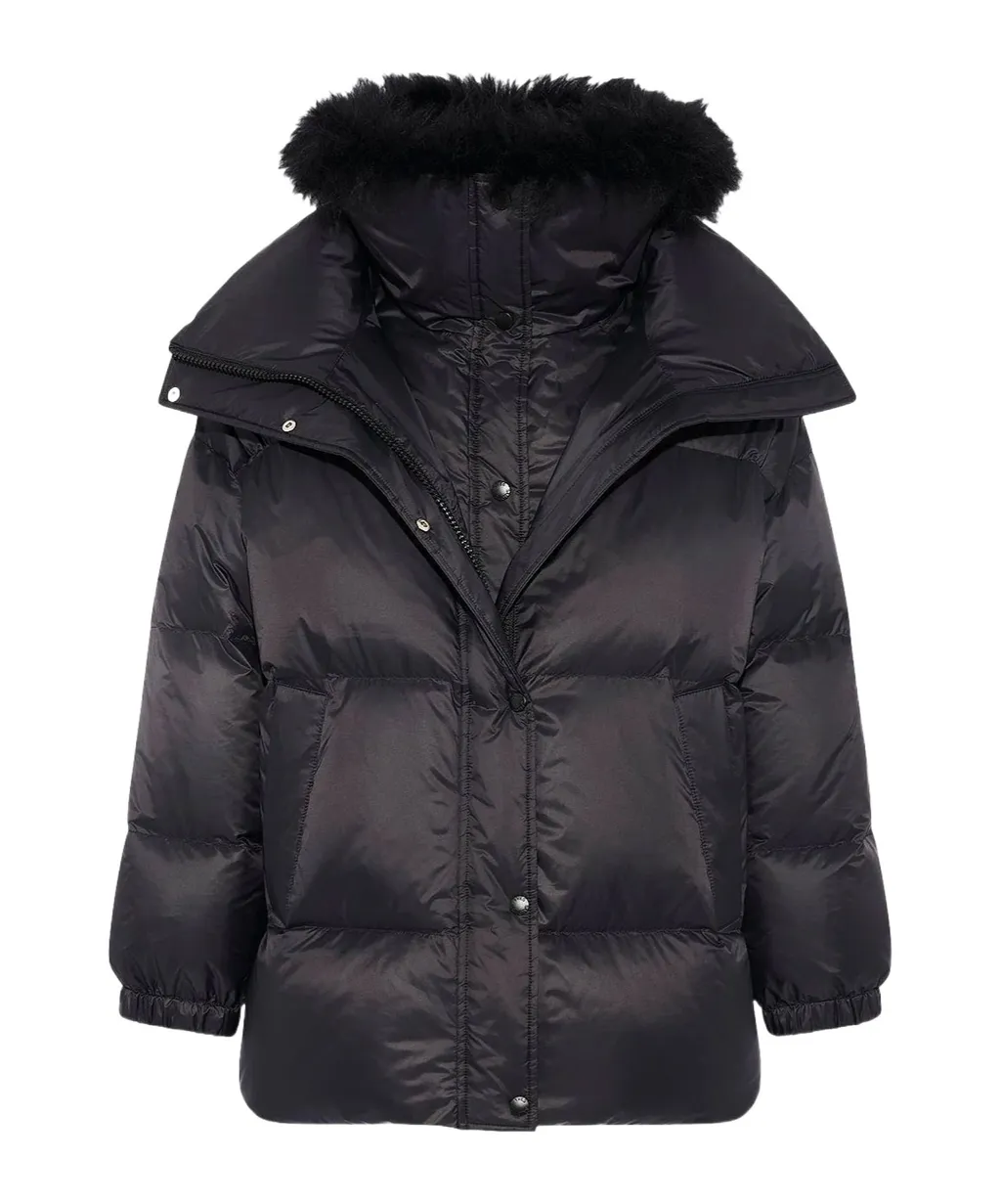 Lambswool-Trim Puffer Jacket