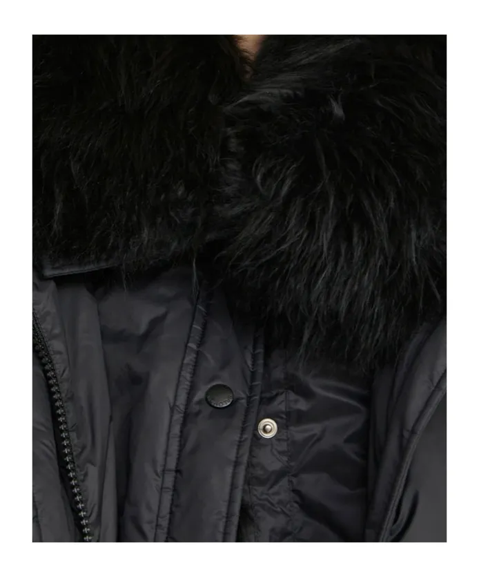 Lambswool-Trim Puffer Jacket