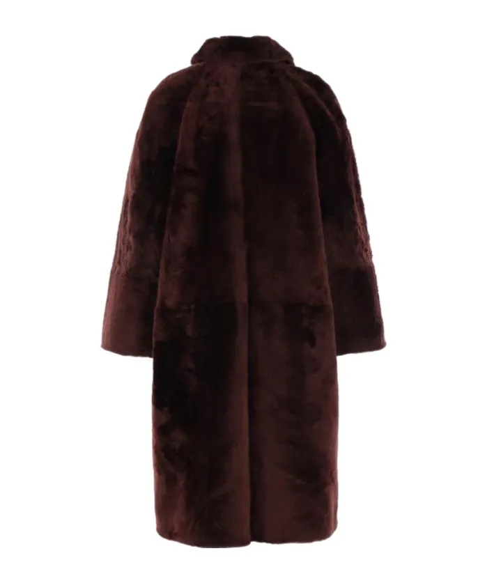 Single-Breasted Shearling Coat