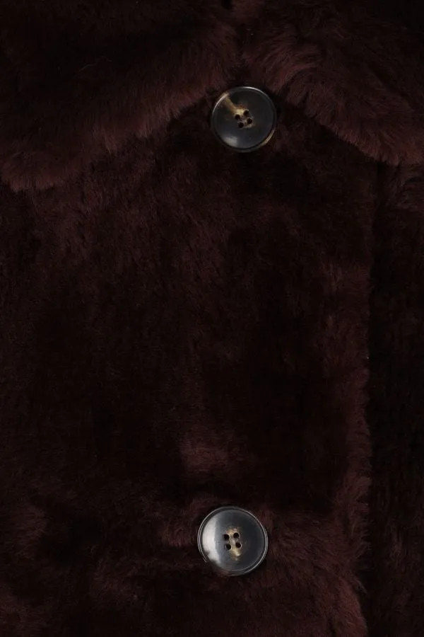 Single-Breasted Shearling Coat
