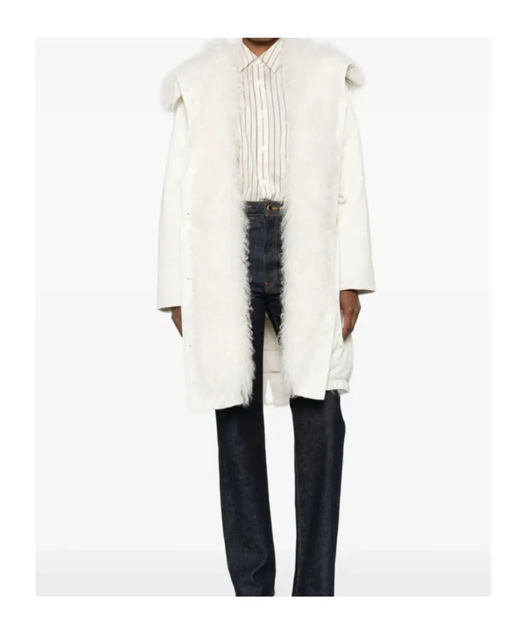 Fur-Collar Buttoned Jacket