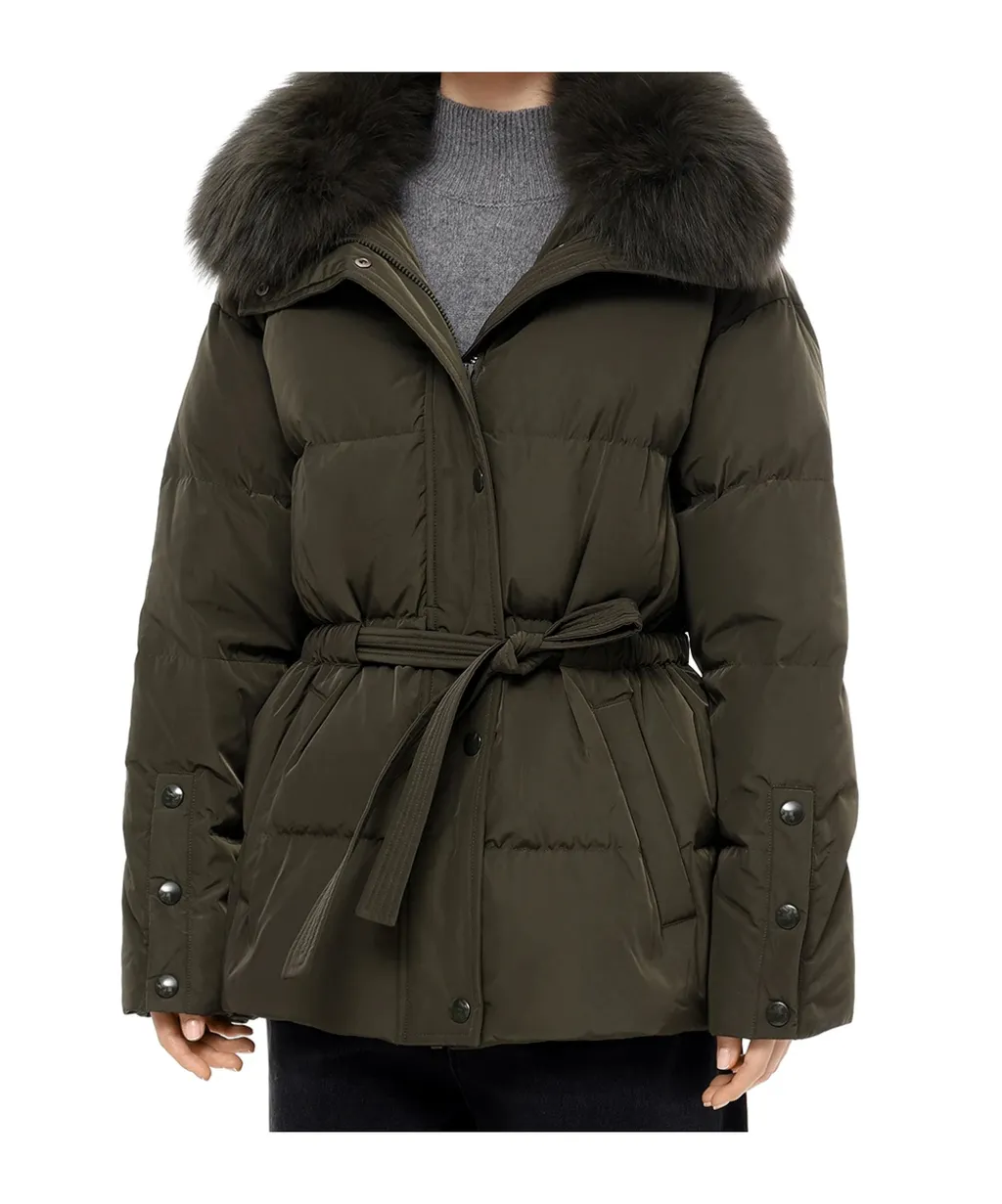 Down Jacket With Fur Collar