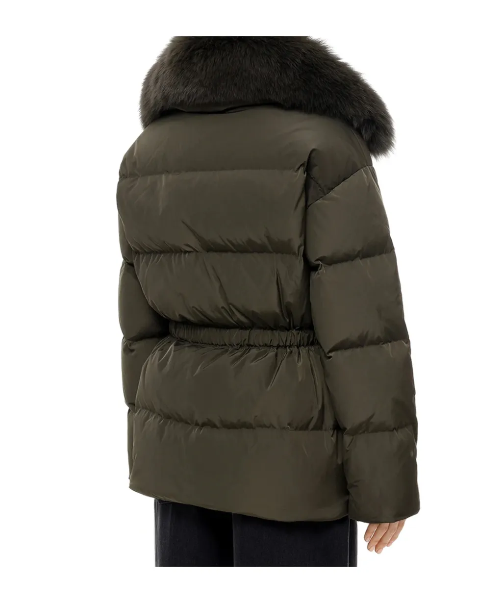 Down Jacket With Fur Collar