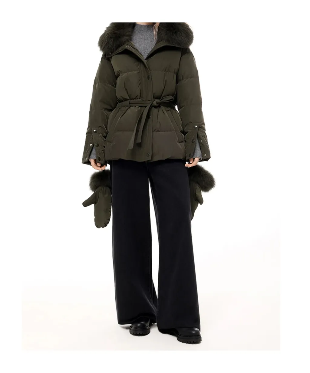 Down Jacket With Fur Collar