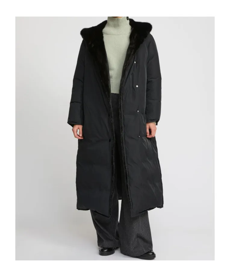 Fur-Trimmed Belted Coat
