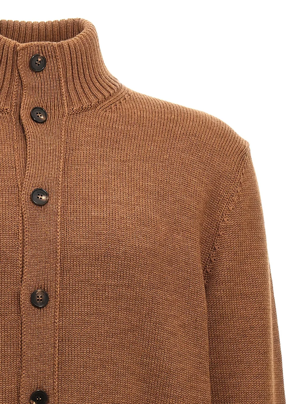 Chioto High-Neck Knitted Cardigan