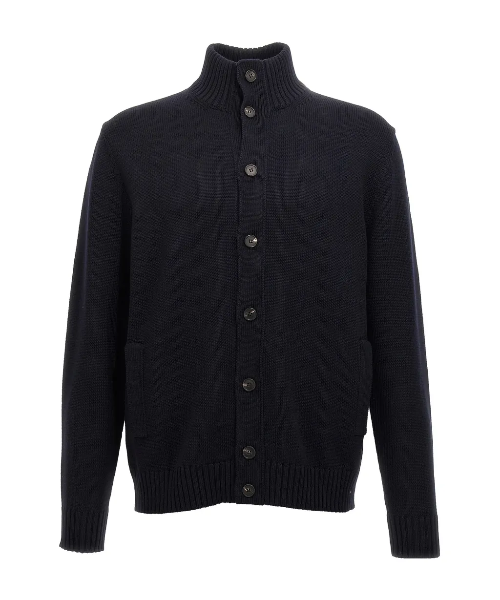 Chioto High-Neck Knitted Cardigan