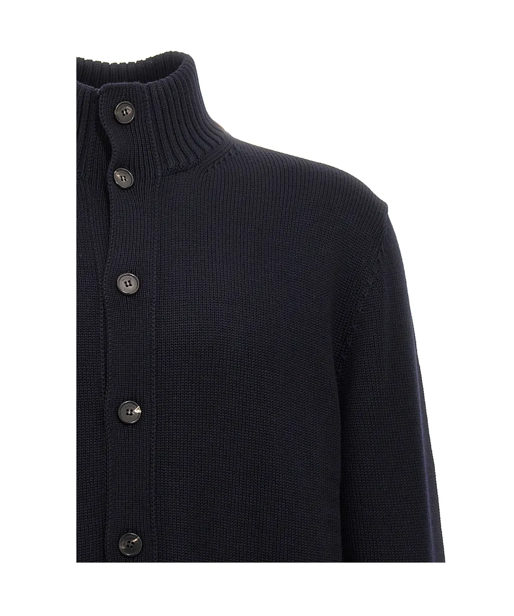 Chioto High-Neck Knitted Cardigan