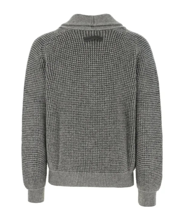 Buttoned Shawl-Collar Cardigan