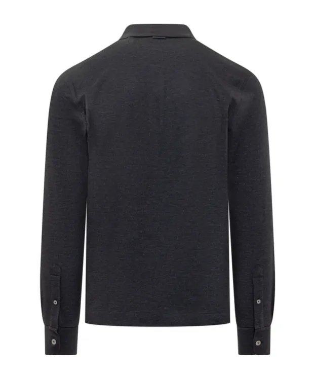 Buttoned Long-Sleeved Polo Shirt