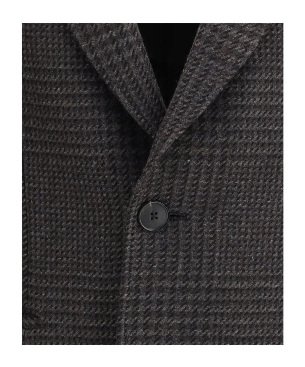 Prince Of Wales Single Breasted Coat