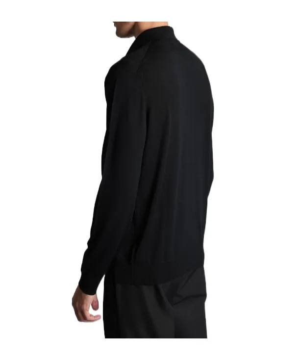 Long Sleeved Knitted Polo Shirt