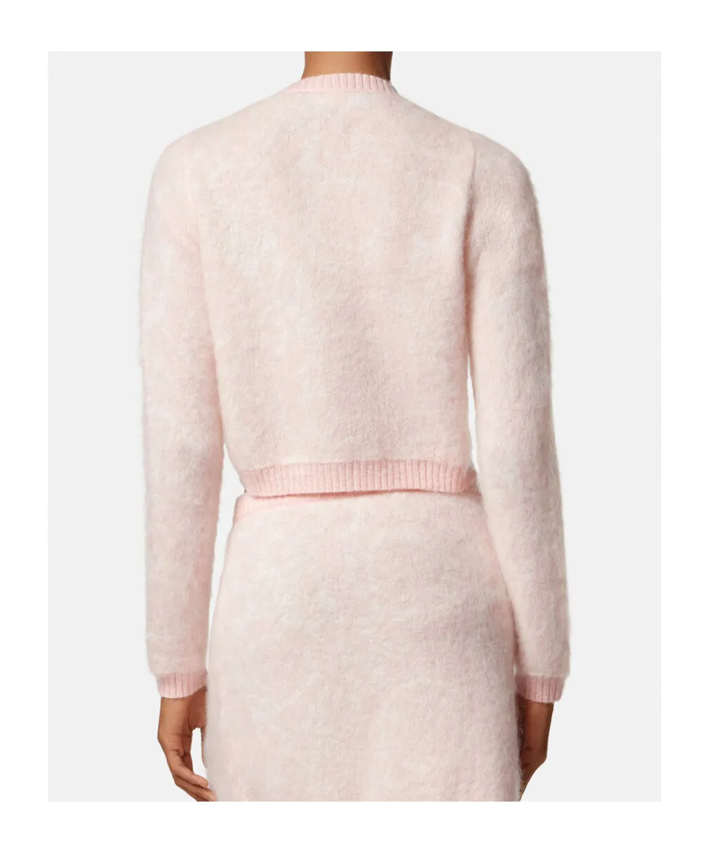 Pattern-Jacquard Knitted Cardigan