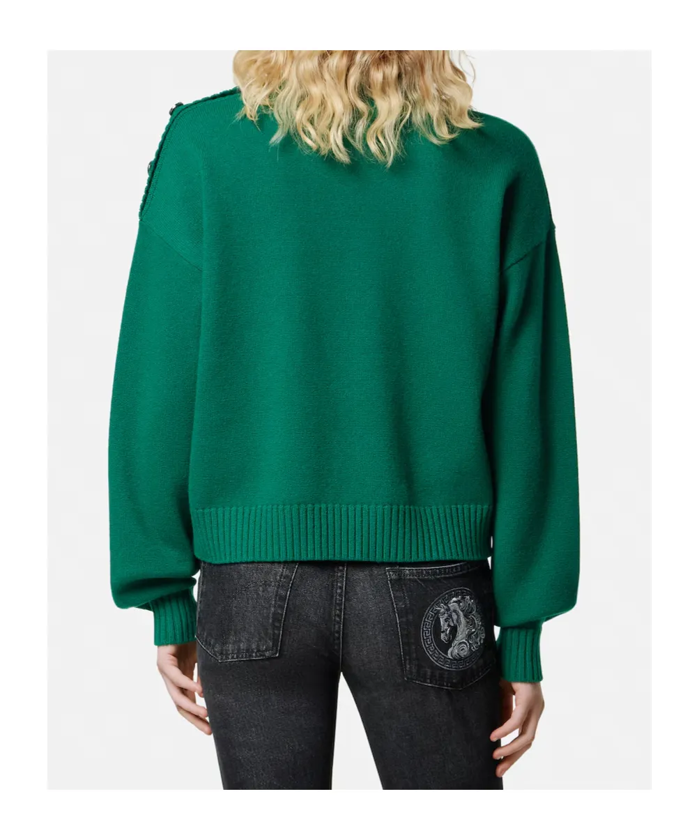 Stand-Up Neck Knitted Jumper