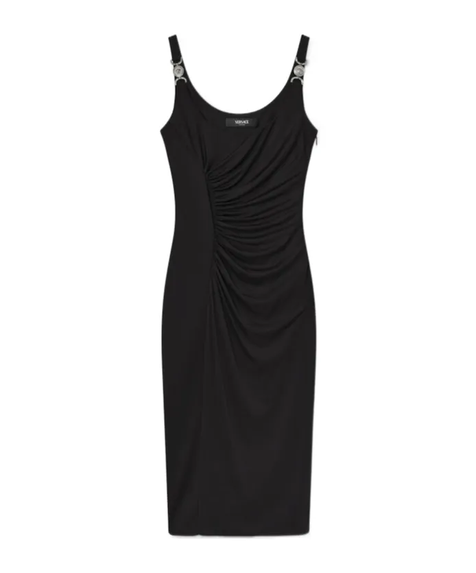 Stretch CrÊPe Jersey Midi Dress