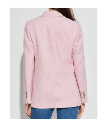 Checked Pattern Single-Breasted Blazer