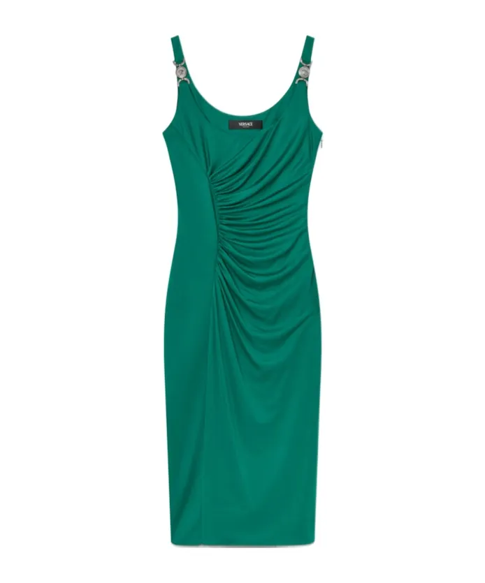 Sleeveless Draped Midi Dress