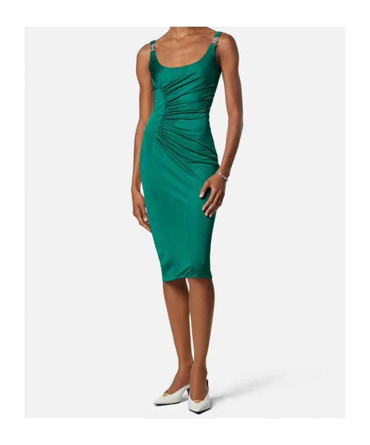 Sleeveless Draped Midi Dress