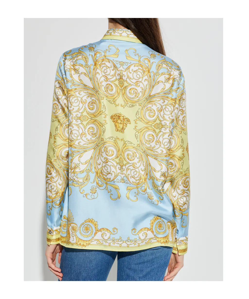 Pattern-Printed Long-Sleeved Shirt