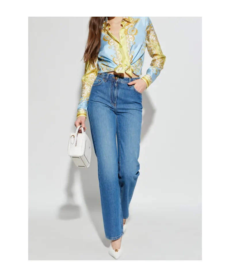Pattern-Printed Long-Sleeved Shirt