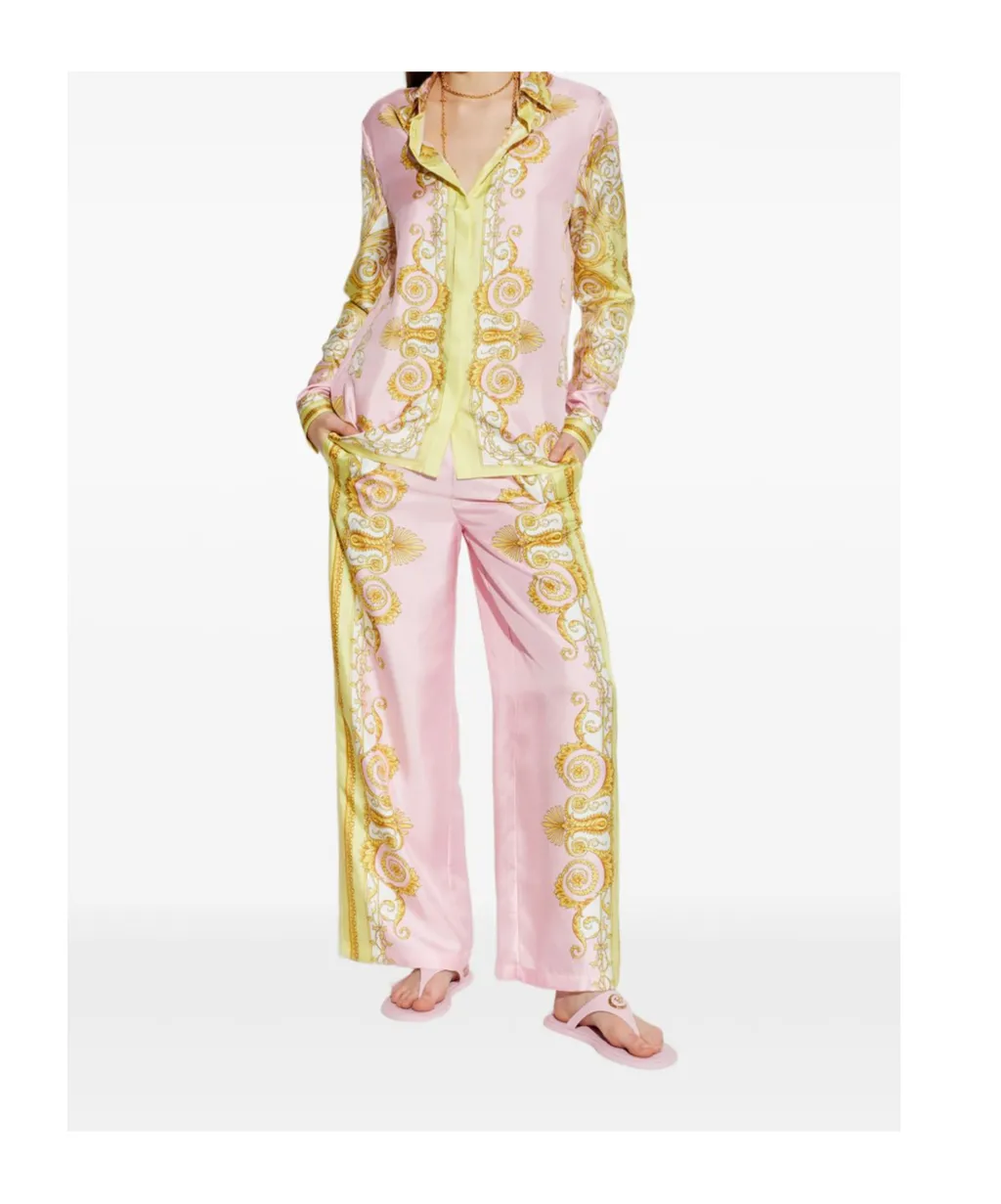 Pattern-Printed Long-Sleeved Shirt