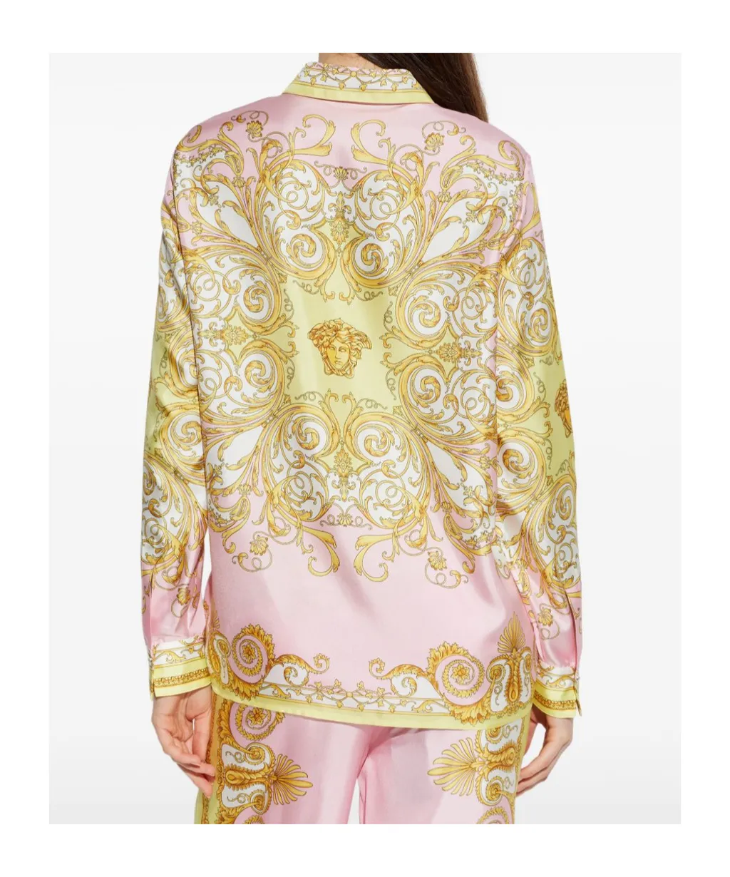 Pattern-Printed Long-Sleeved Shirt