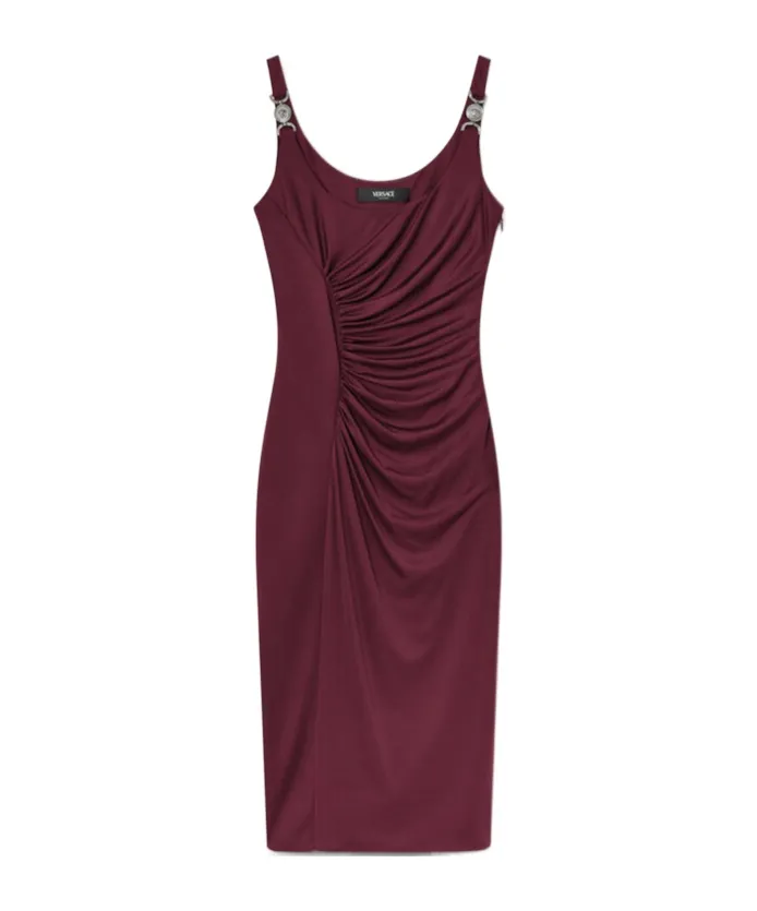 Sleeveless Draped Midi Dress