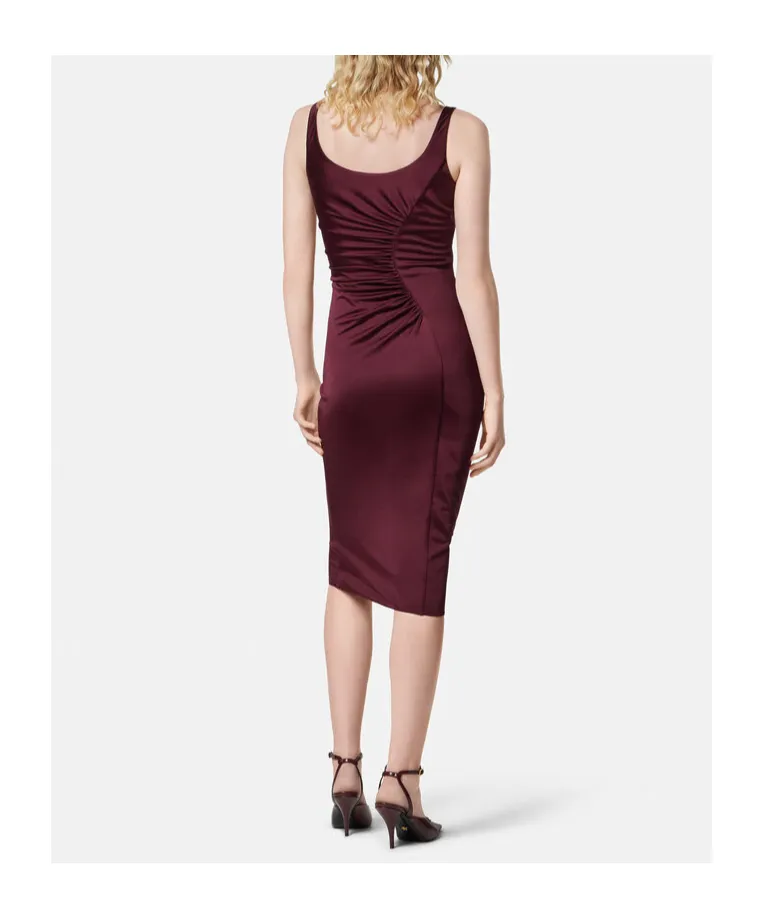 Sleeveless Draped Midi Dress