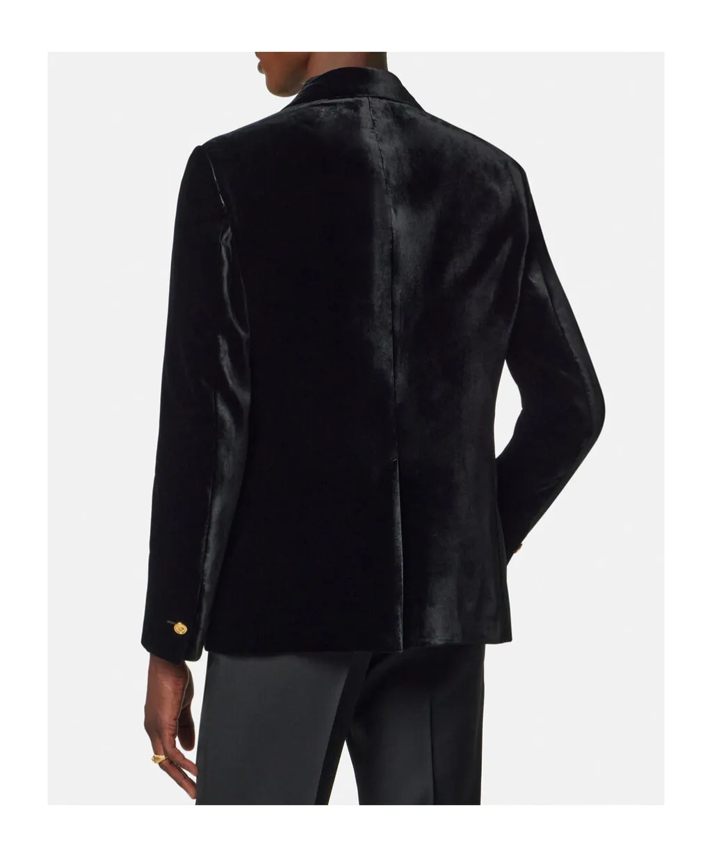 Single-Buttoned Velvet Blazer