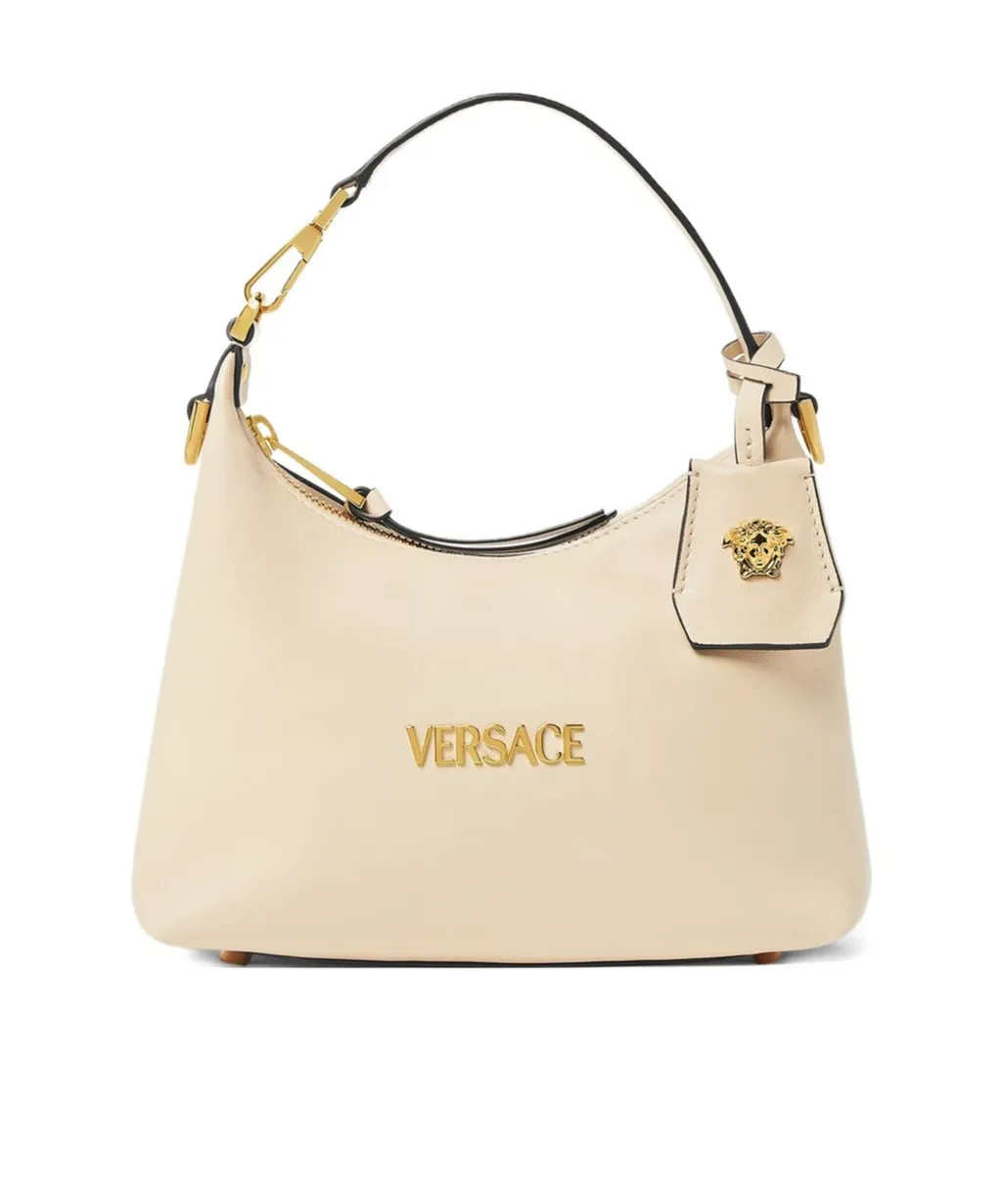 Logo Plaque Zipped Shoulder Bag