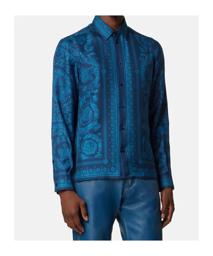 Barocco-Printed Long-Sleeved Shirt