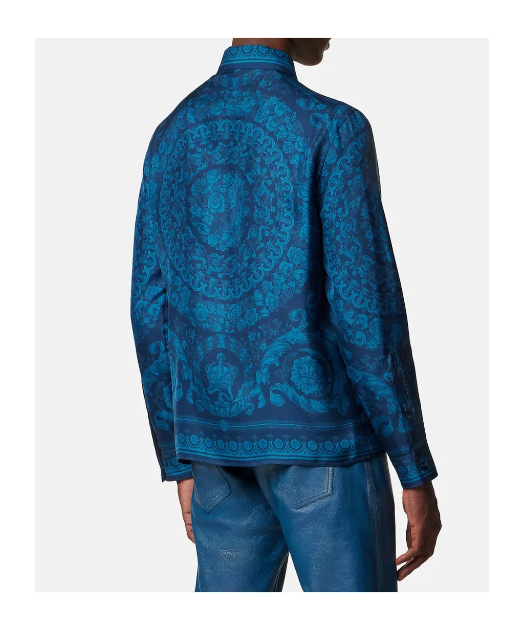 Barocco-Printed Long-Sleeved Shirt